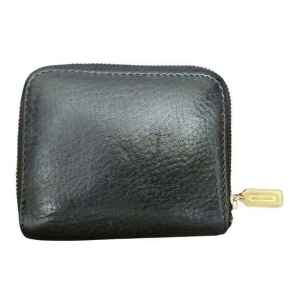 COACH VINTAGE SONOMA BLACK PEBBLE LEATHER ZIP AROUND COIN/CARD CASE WALLET - Picture 4 of 8